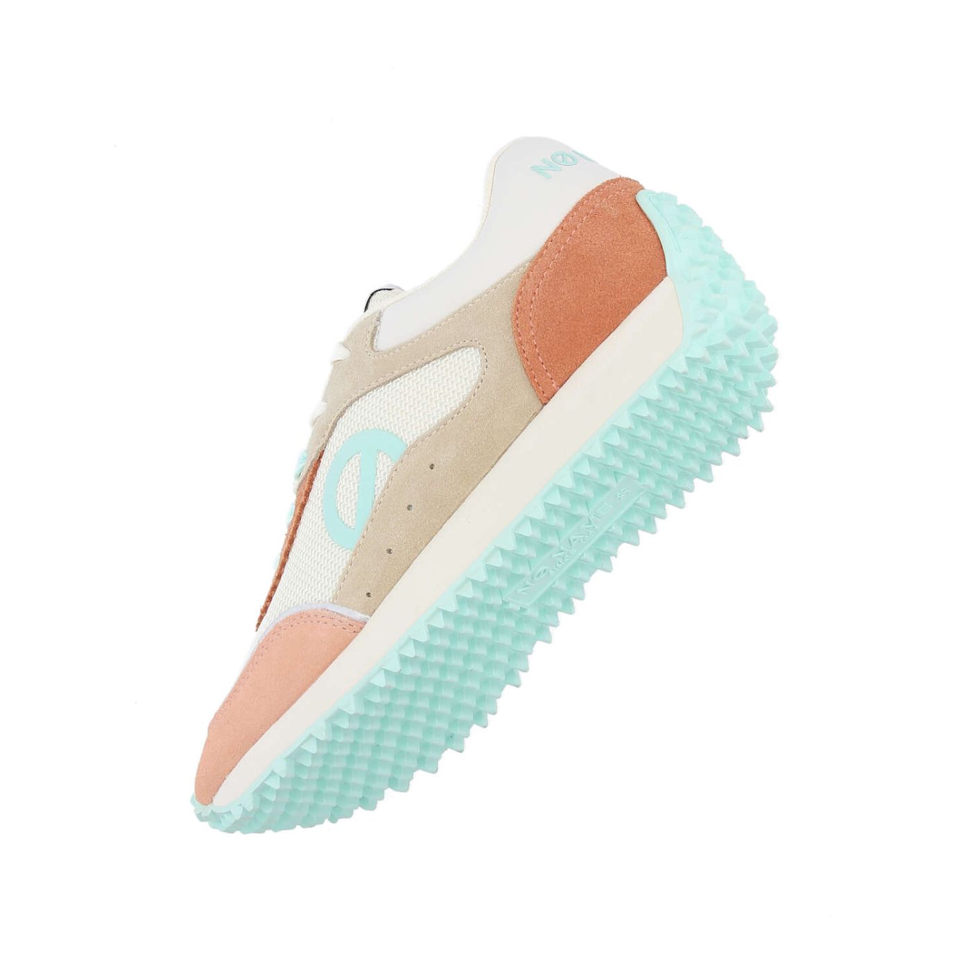 PUNKY JOGGER W - KNIT/SUEDE/SUED - BIANCO SPORCO/MELONE/TURCHESE